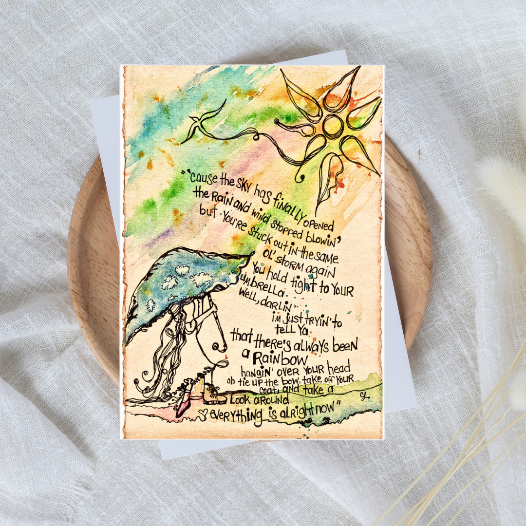 this is a 5x7 inch greeting card featuring original artwork by Christine c 